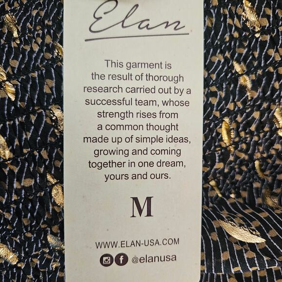 NWT Elan Metallic Foil Printed Smocked Blouse Sz Medium - Picture 14 of 14